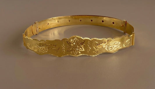 Gold tone peacock flower design adjustable waist belt (kids) dj-53469