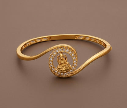 Antique gold tone lakshmi lock type openable kada/bracelet dj-53891