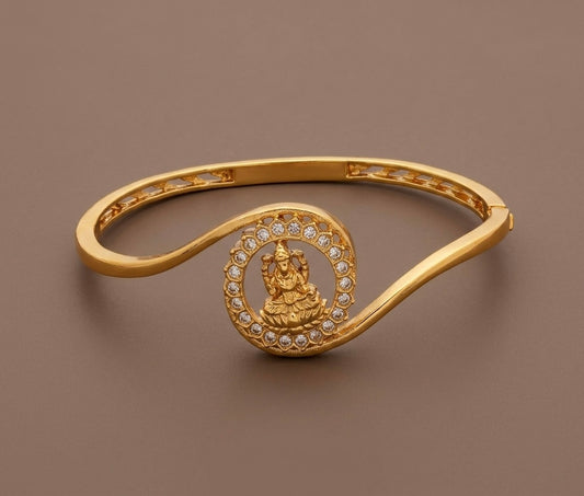 Antique gold tone lakshmi lock type openable kada/bracelet dj-53891