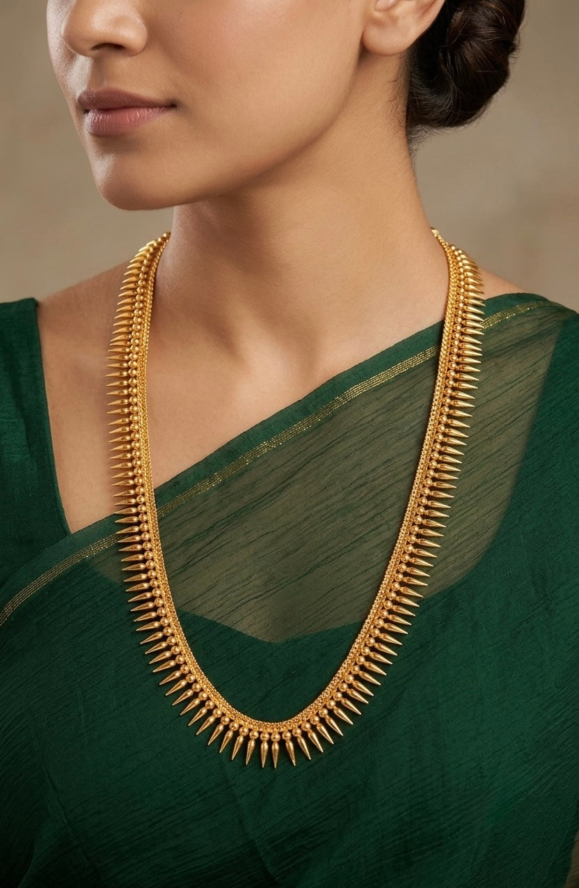 Gold tone kerala style mulla mottu haar dj-54277