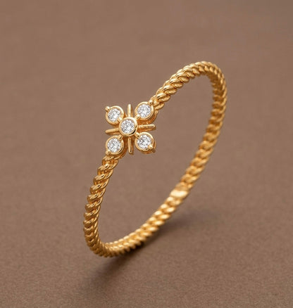 Gold tone AD white stone kada/bangle(2.4) Dj-53875