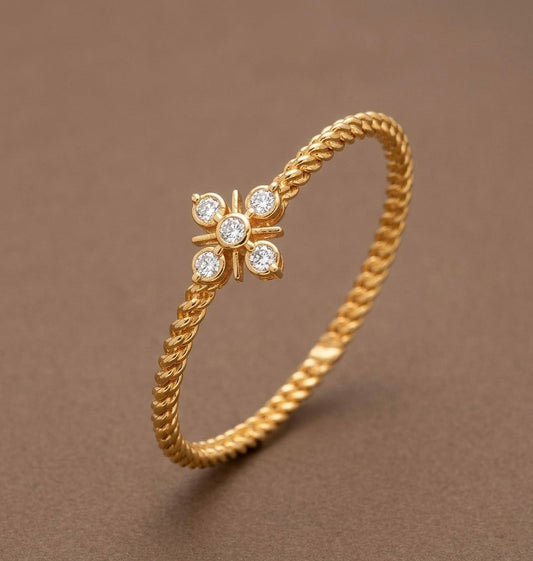 Gold tone AD white stone kada/bangle(2.10) Dj-53878