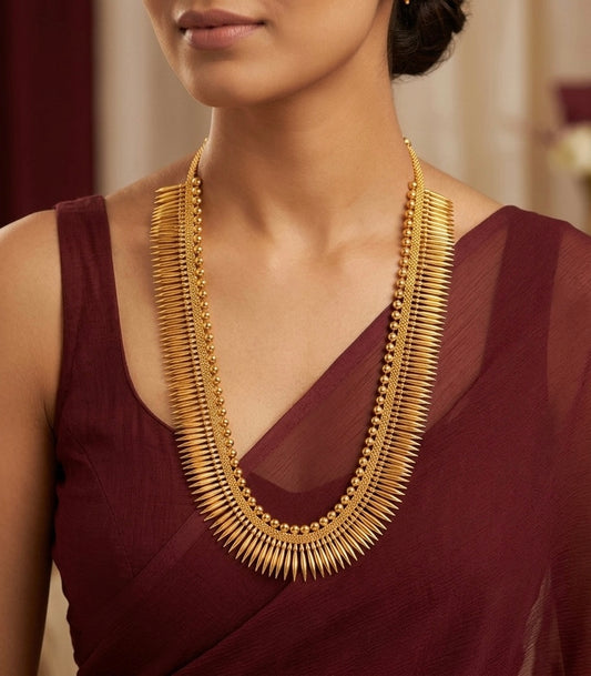 Gold tone kerala style mulla mottu haar dj-54528