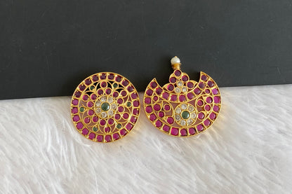 Matte finish real kemp-green white sun-moon hair jewel dj-49122