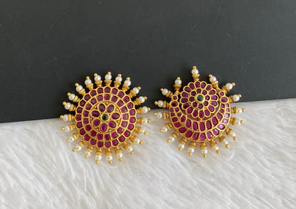 Matte finish kemp-green-pearl sun moon hair jewel dj-49119