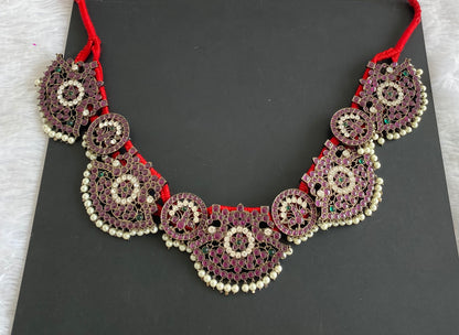 Black finish precious kemp-green-white pearl peacock flower waist band dj-50633