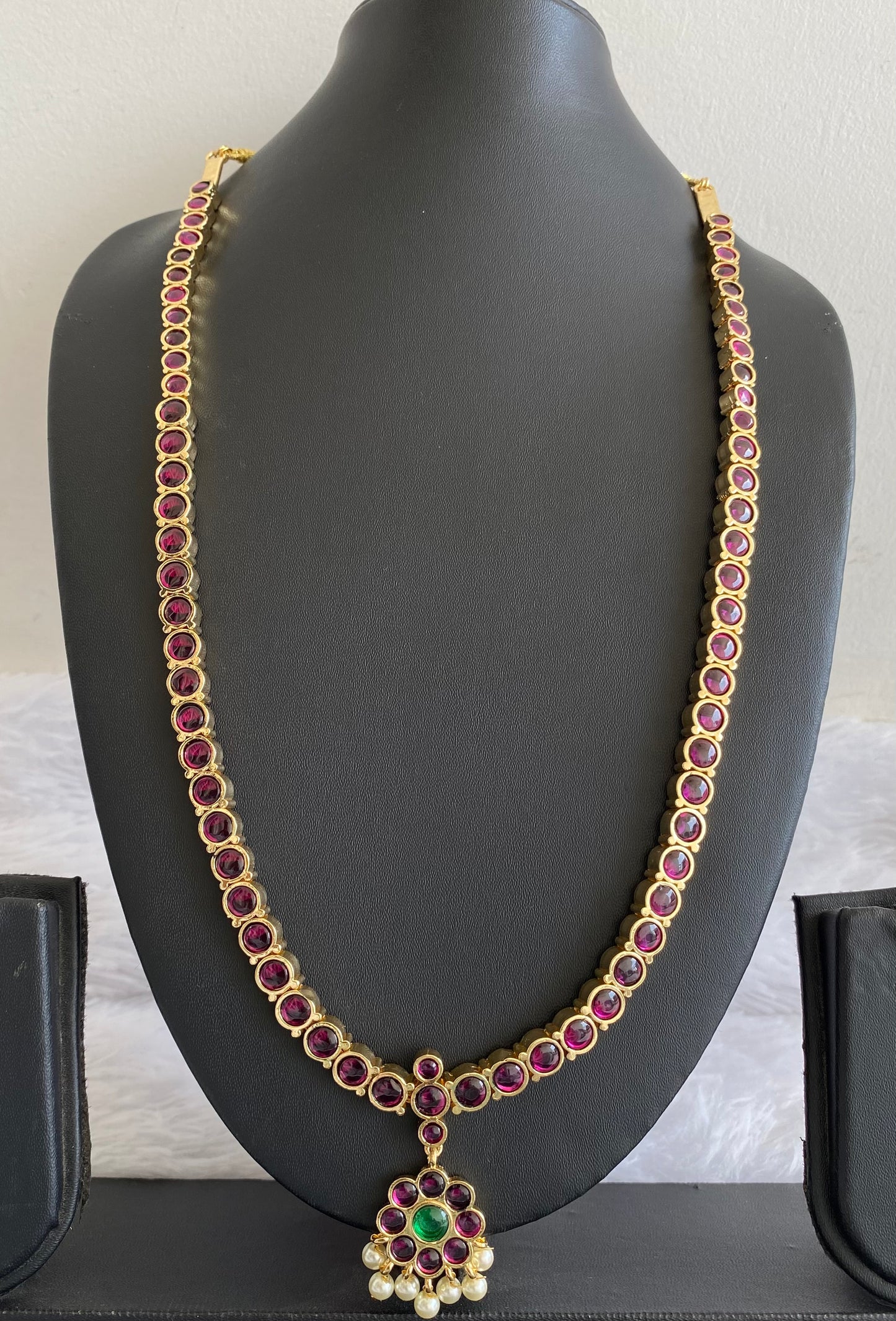 Gold tone precious kemp-green pearl short haar dj-50982