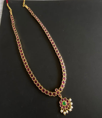 Gold tone precious kemp-green pearl short haar dj-50982