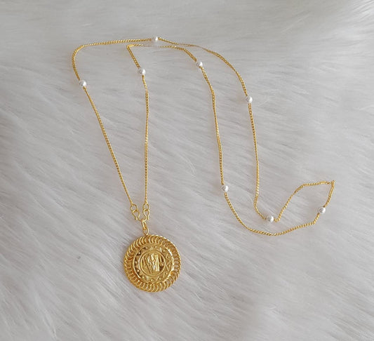 Gold tone 24 inches pearl chain with Guruvayurappan pendant dj-43151