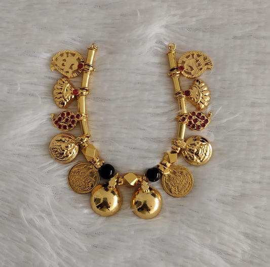 Gold tone bottu mangalyam with lakshmi mango addon without chain dj-52669