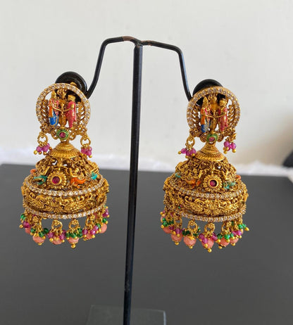 Matte finish srinivasa kalyana bridal set with meenakari work dj-52708