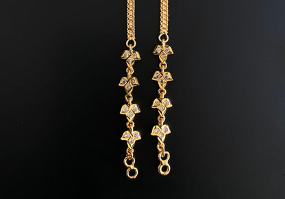 Gold tone AD white stone ear side chain dj-52716