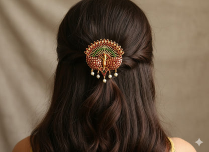 Gold tone kemp peacock hair jewel(rakodi) dj-09102