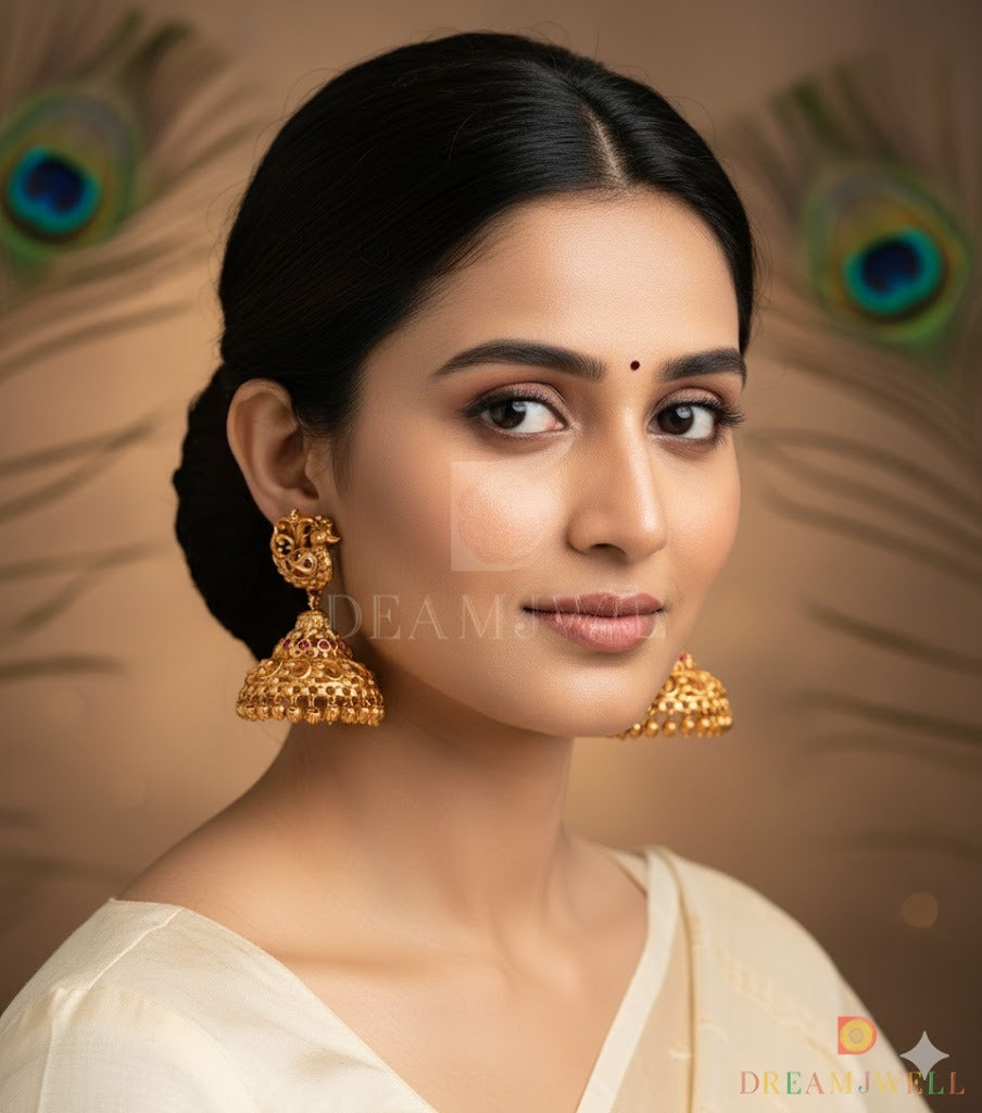 Matte finish kemp peacock jhumkka dj-37242
