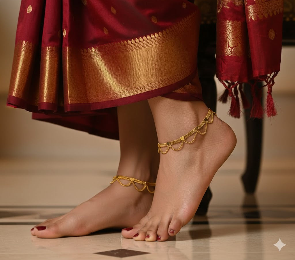 Gold tone 10.5 inches anklets dj-51306