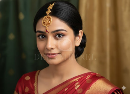 Antique Kemp-green Lakshmi Maang Tikka dj-10200