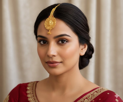 Antique lakshmi pink bridal tikka dj-08185