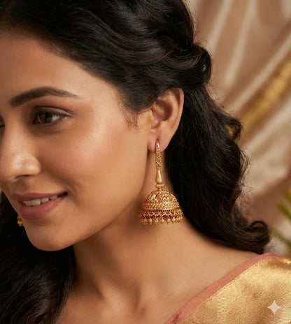 Matte finish peacock hook jhumkka  dj-43530