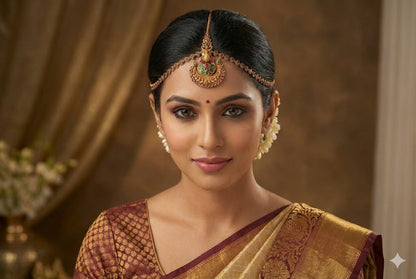 Matte Finish Pink-green peacock Tikka DJ20537