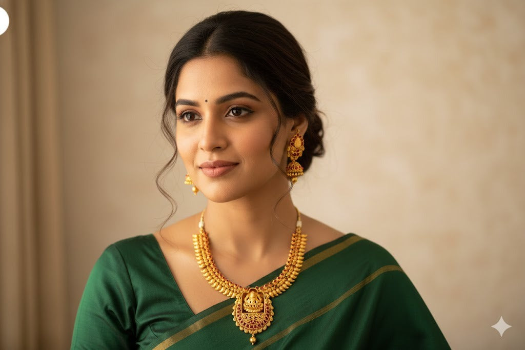 Antique lakshmi kemp necklace set dj-20660