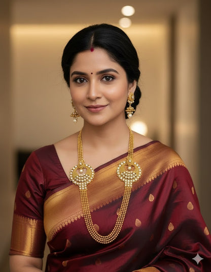 Antique pearl Multi layer haar set dj-37417