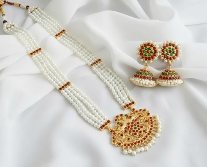 Gold Tone Kemp-green Pearl peacock Haar Set DJ30001