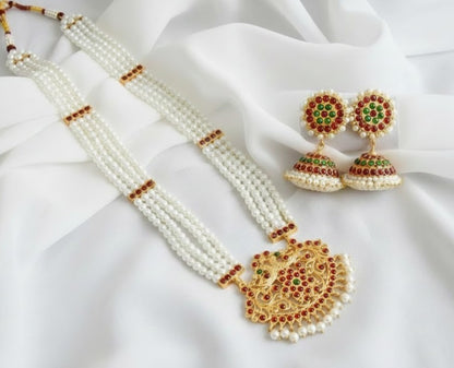Gold Tone Kemp-green Pearl peacock Haar Set DJ30001