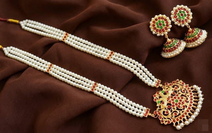 Gold Tone Kemp-green Pearl Peacock Haar Set DJ30003