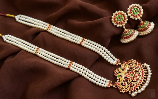 Gold Tone Kemp-green Pearl Peacock Haar Set DJ30003