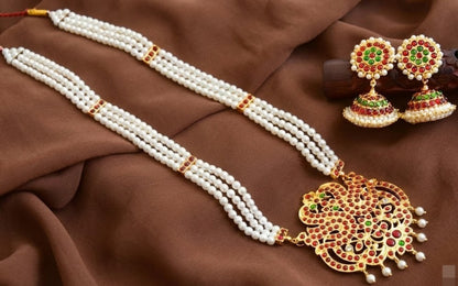 Gold Tone Kemp-green Pearl Swan Haar Set DJ30004