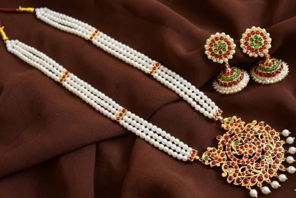 Gold Tone Kemp-green Pearl Swan Haar Set DJ30005