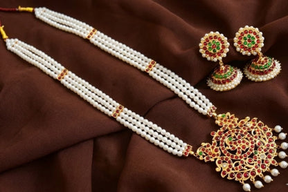 Gold Tone Kemp-green Pearl Swan Haar Set DJ30005