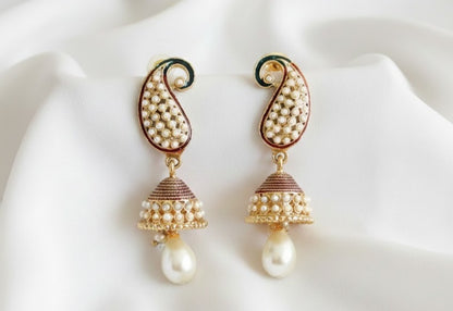 Antique Pearl Peacock Mango Jhumkka DJ30024