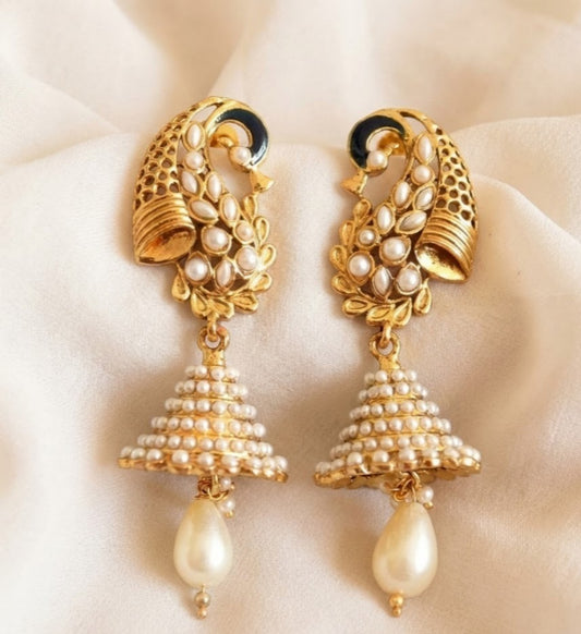 Antique Pearl Peacock Jhumkka DJ30025