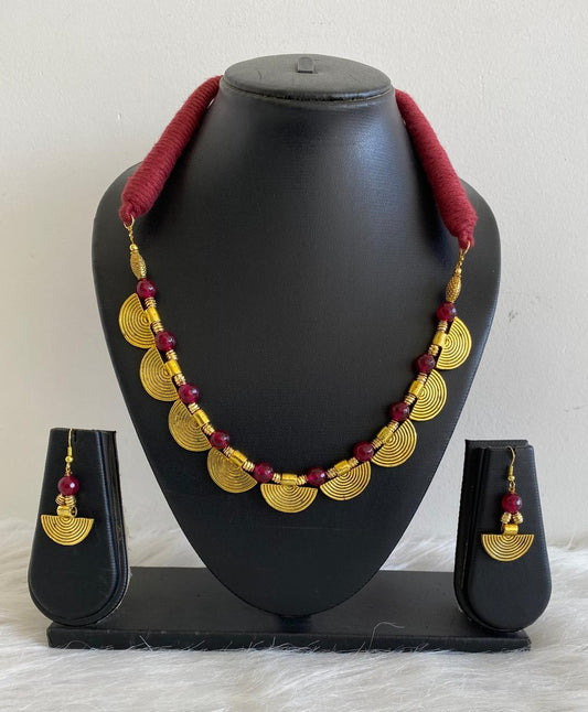 Antique Ruby Agate thread Necklace Set DJ18055