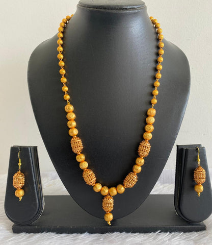 Matte finish beaded designer necklace set dj-34682