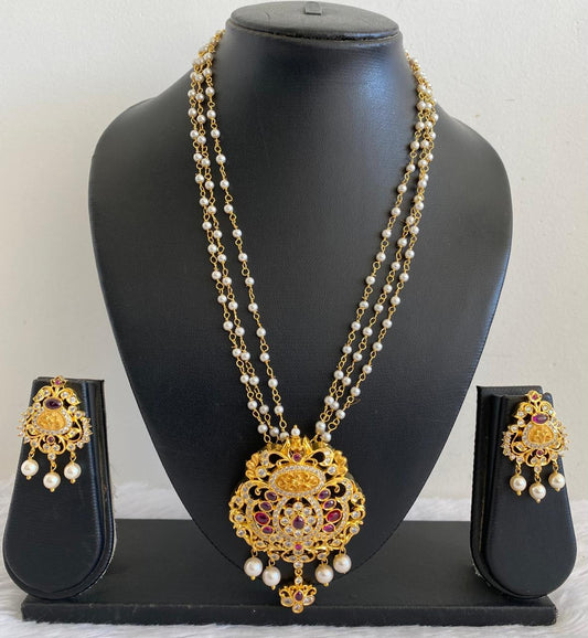 Gold tone Kemp Pearl chain/necklace Set DJ22821