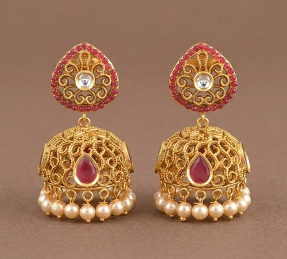 Matte finish trendy pink earrings dj-01555