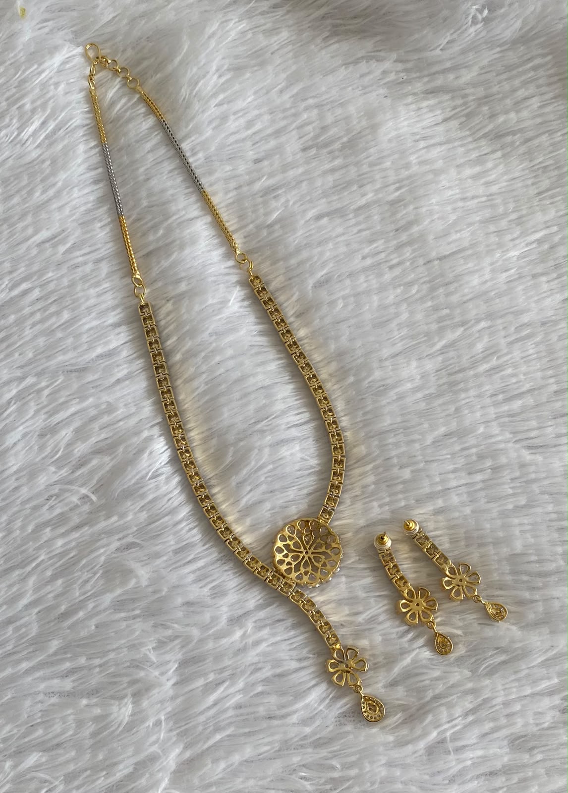 Beautiful Cz Designer Necklace Set-dj07663