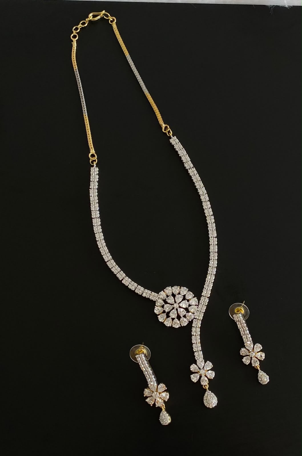 Beautiful Cz Designer Necklace Set-dj07663