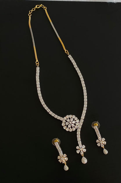 Beautiful Cz Designer Necklace Set-dj07663