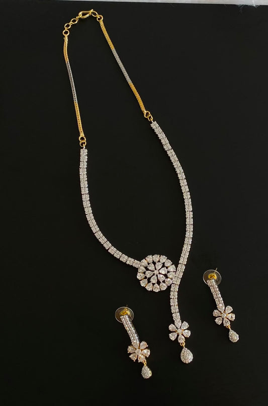 Beautiful Cz Designer Necklace Set-dj07663