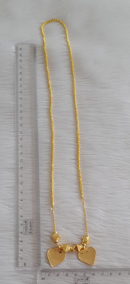 Gold tone 24 inches rope chain with heart cross christian mangalyam dj-43905