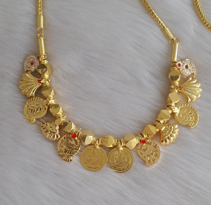 Gold tone stone mango lakshmi coin mangalyam with 30 inches chain dj-42597