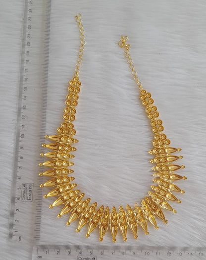 Gold tone mulla mottu Kerala style necklace dj-40281