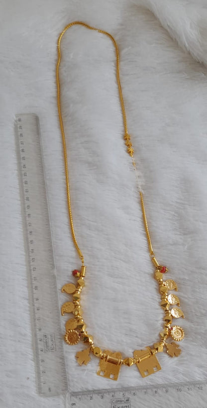 Gold tone 24 inches cz flower mugappu chain with Thirumal Nama-shanku-chakra mangalyam dj-50013