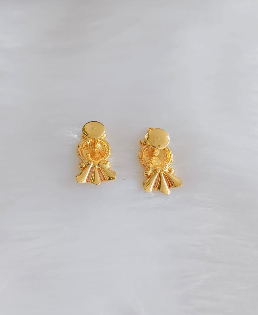 Gold tone Lakshmi coin south screw Earrings dj-38863