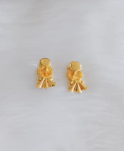 Gold tone Lakshmi coin south screw Earrings dj-38863