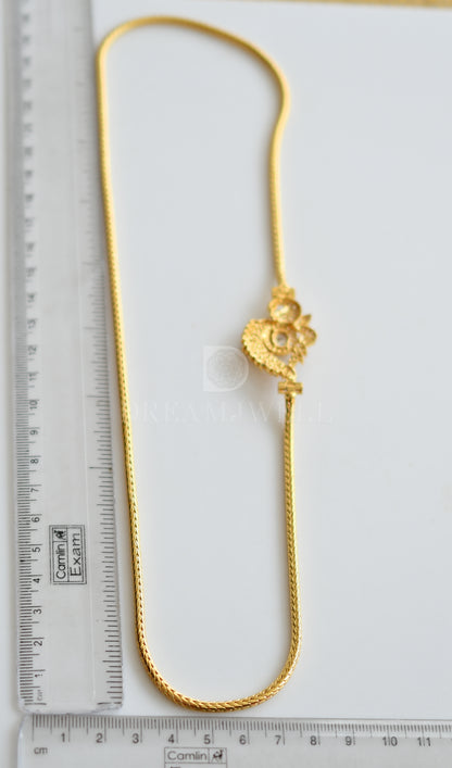 Gold Plated Cz -white Peacock Mugappu Chain dj-14773