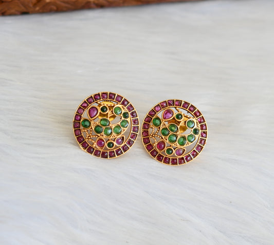 Matte finish kemp-green peacock earrings/Stud dj-40981